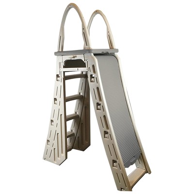 Confer Plastics Roll-Guard 48-56'' A-Frame Pool Safety Ladder, Gray (Open Box)