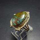 CLASSIC Old 1960s 1970s TURQUOISE Sterling Silver RING size 6.5 Vintage Pawn