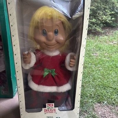 1090s  22'' Telco Motion-ette Animated Claus Christmas Troll Doll Original