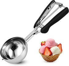 TJ POP Large Ice Cream Scoop 8cm &ndash; Stainless Steel Cookie Scoop with Easy Trigge