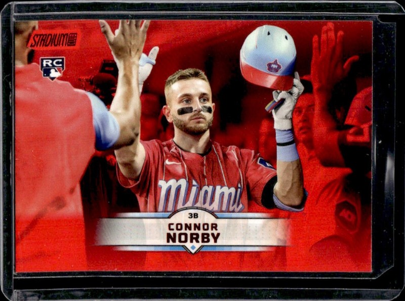 2025 Topps Stadium Club Connor Norby RC Red Foil Rookie #149 Marlins