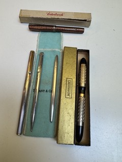 Tiffany Sterling Silver Mont Blanc Esterbrook Morrisons 5 Lot Fountain/BallPoint