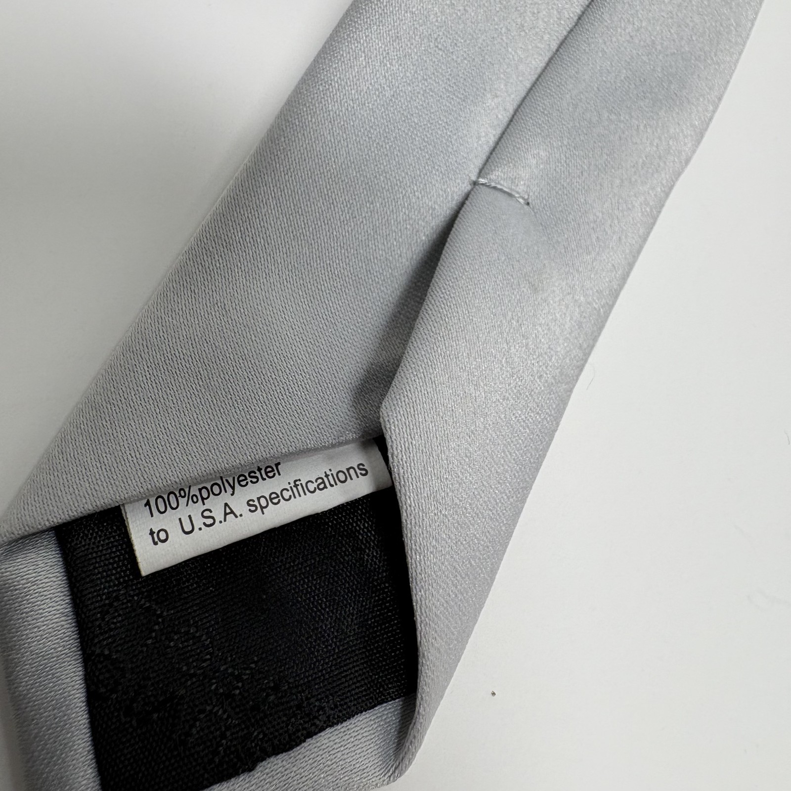 Vesuvio Napoli Tie Gray Solid Polyester Business … - image 5