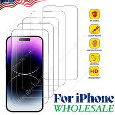 Tempered Glass Screen Protector Lot For iPhone 17 16 15 14 13 12 11 XS XR 8 Plus