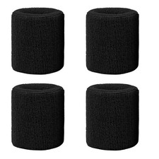 4 Pack 3 inch Wrist Sweatbands Tennis Wrist Bands Absorbent Sweat Band for Men a