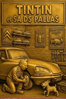 POSTER RELIEF BD TINTIN DS 19 20 X 30 CM