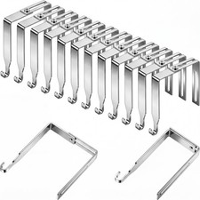 12 Pcs Adjustable Cubicle Hooks Metal Hangers, Silver,