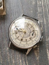 Vintage 1940  Arsa Chronograph Landeron 39 Sector Two Tone Dial  Olive Pushers