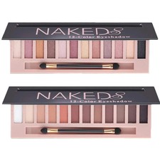 2 Pack Makeup Eyeshadow Palette Kit,12 Colors Nude Matte Smokey Shimmer Glitter