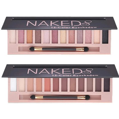 2 Pack Makeup Eyeshadow Palette Kit,12 Colors Nude Matte Smokey Shimmer Glitter