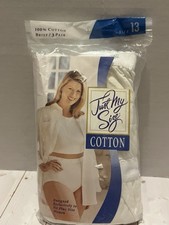 NOS 3 pair pack women s size 13 Just My Size cotton briefs panties white