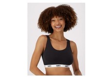 NEW WOMENS HANES BREATHABLE BRALETTE COTTON STRETCH FABRIC BLACK SIZE L 2XL