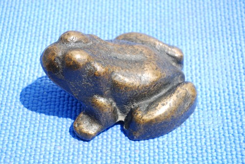 Antico fermaporta rana OTTONE in ghisa usato precocemente insolito-OTTONE non FERRO-Vecchia patina - Foto 3 di 8