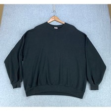 Jerzees Sweatshirt Mens 3X Black Crewneck Long Sleeve Solid Pullover USA Made