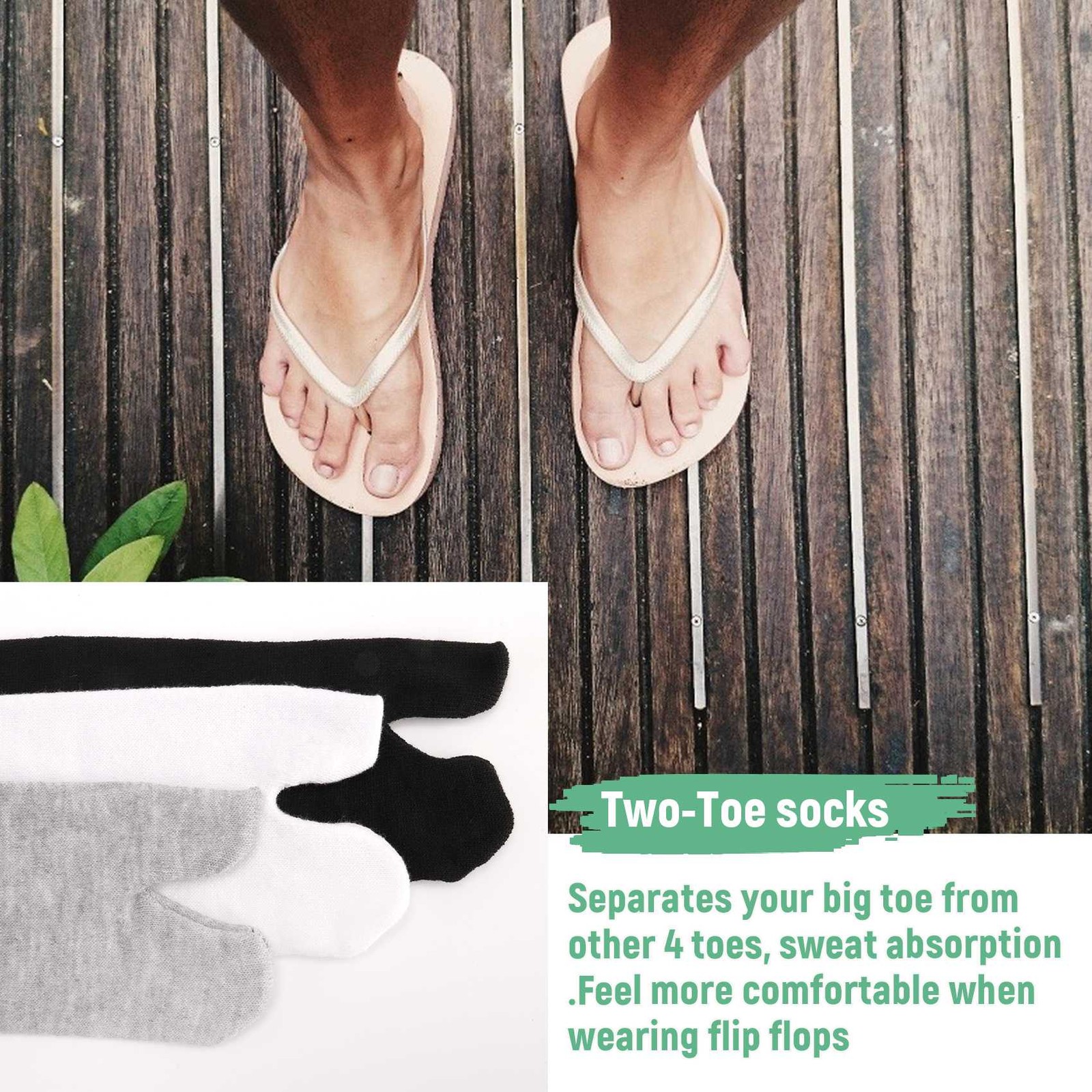 3 Pairs Japanese  Flip Flop Sandal Split Toe Tabi  Geta Zori9845 image 3