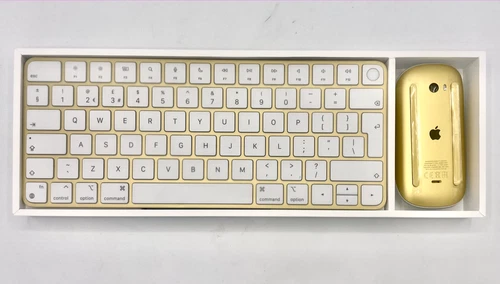 Apple Magic Keyboard Touch ID and Magic Mouse Yellow/Gold Set New