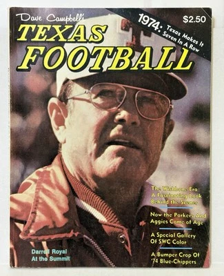 Vintage 1974 Dave Campbell TEXAS FOOTBALL Magazine w/ COACH DARRELL ROYAL Cover - Image 1 of 2