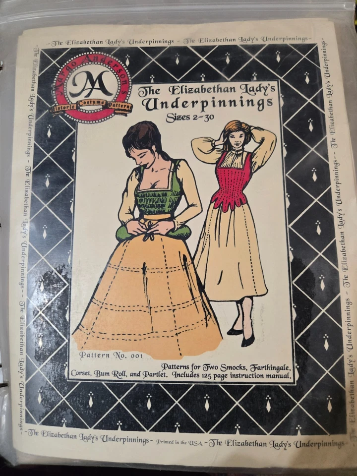 Complete Margo Anderson Historic Costume Patterns for Tudor and Elizabethan... - Image 2 of 4