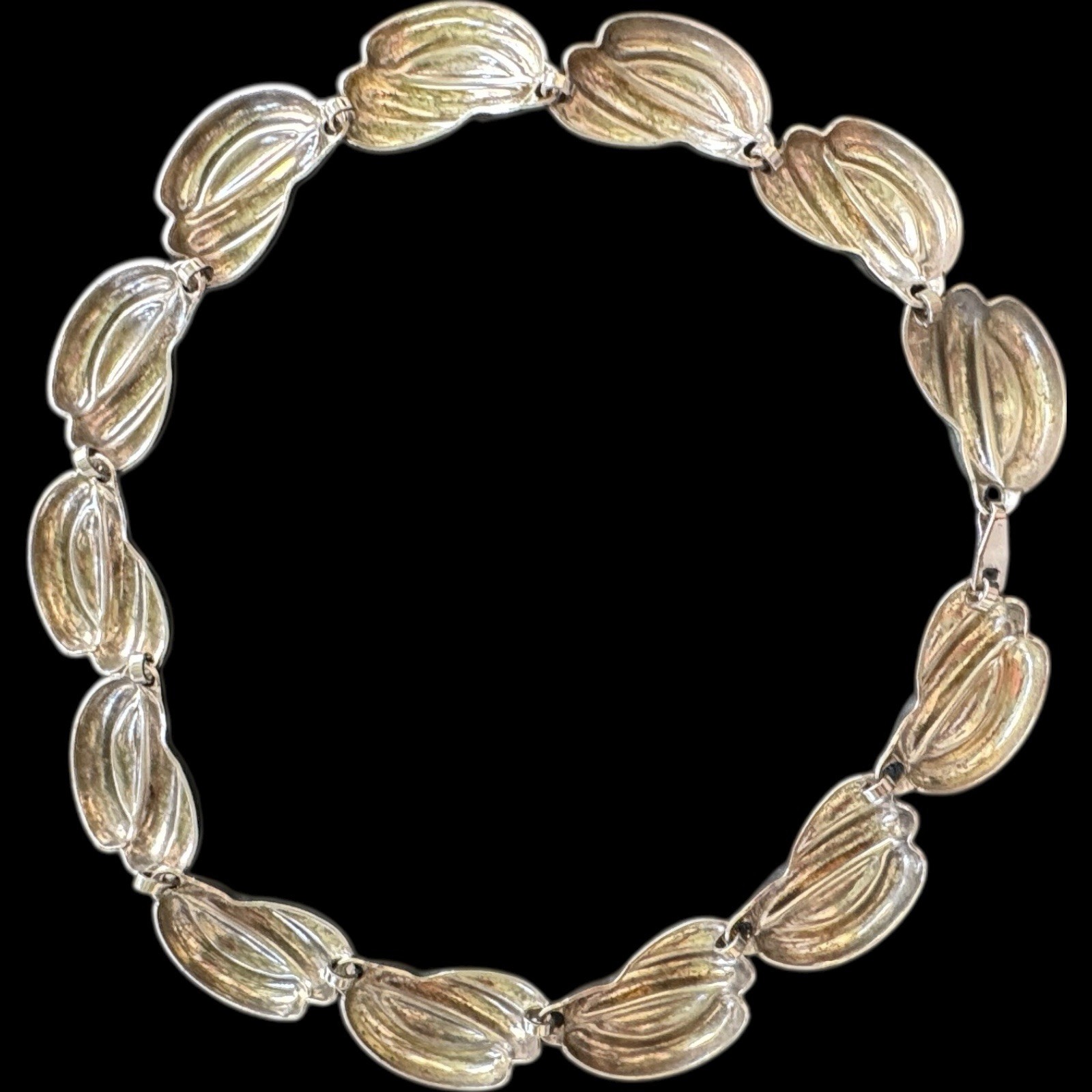 Vintage Silver Tone Panel Link Statement Collar N… - image 15