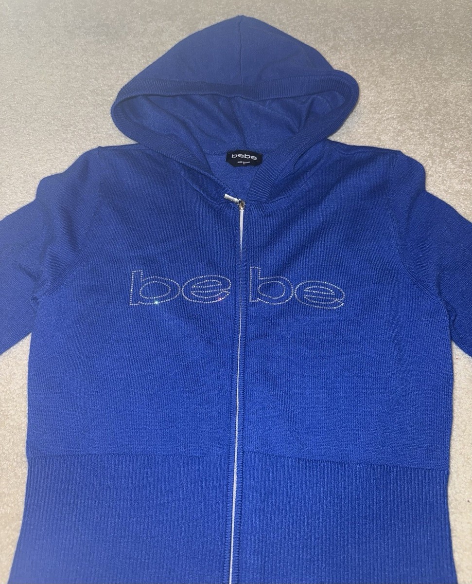 ♡bebe♡　0418 bebe Embellished Full-Zip Hooded Sweater S | eBay