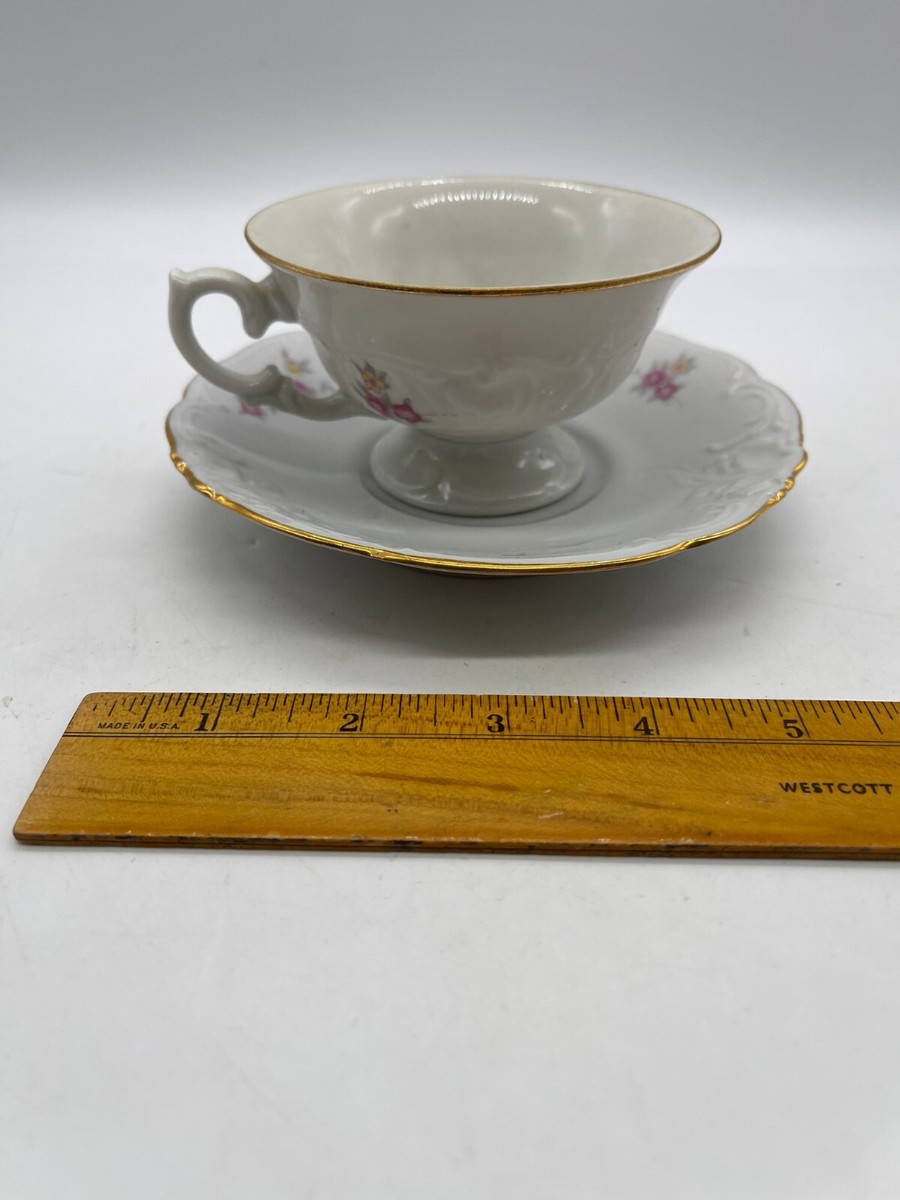 Wawel Gold Trim Made in Poland Bone China Cup Saucer