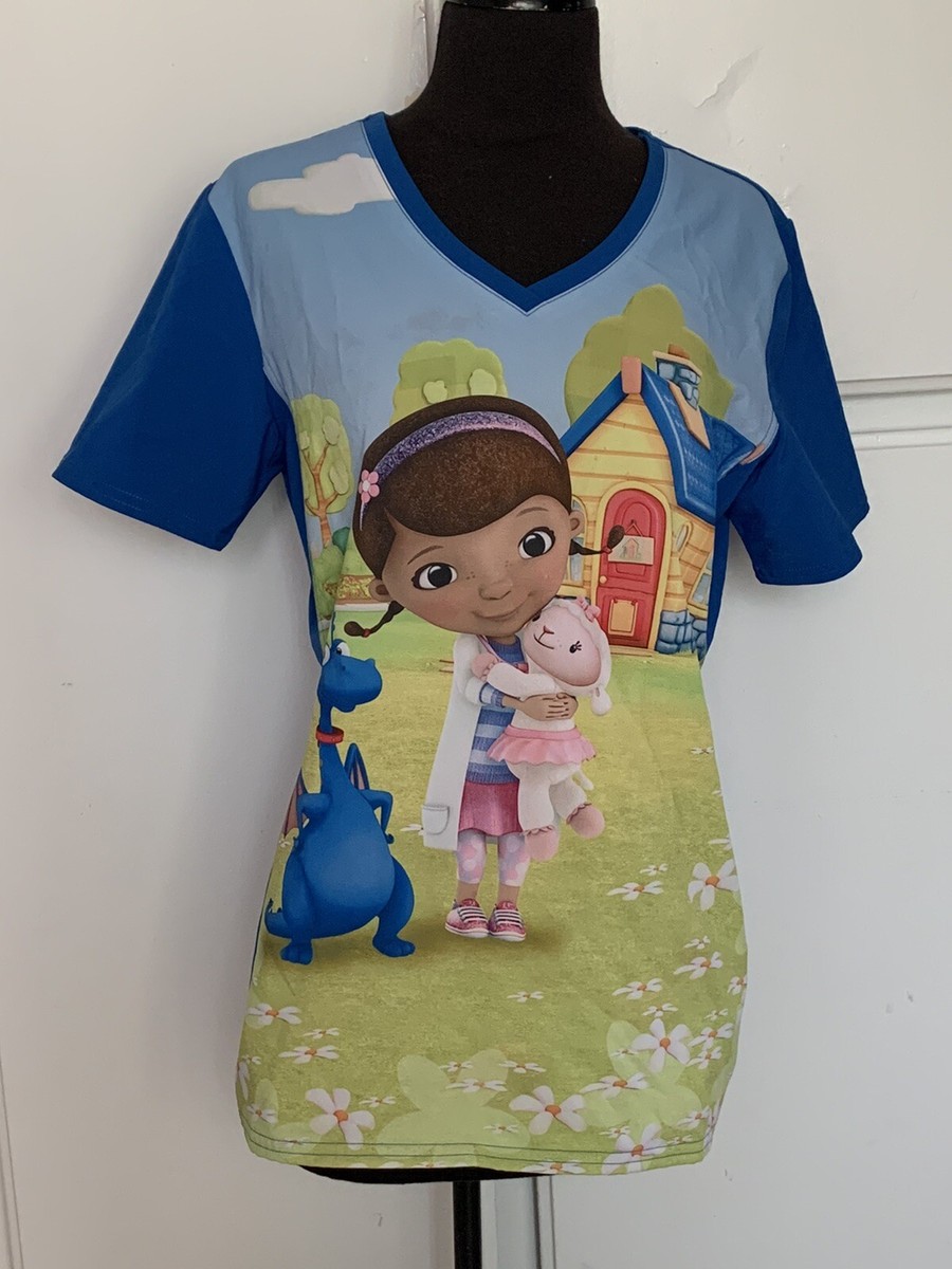 Disney Doc McStuffins Scrubs V Neck Top Size