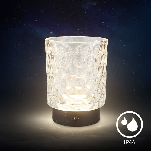 LED Table Lamp Mini Glass Deco Light Patio Rechargeable Battery IP44 Dimmable - Picture 19 of 33