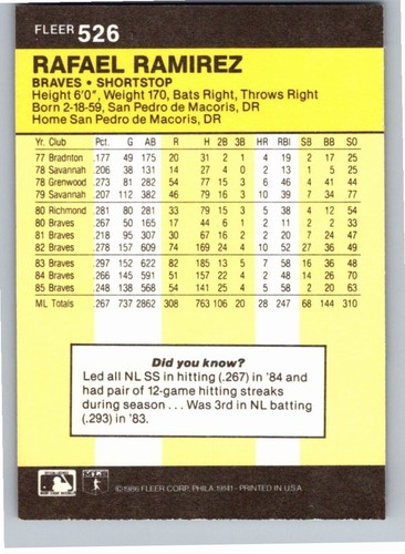 1986 Fleer Baseball Complete Your Set You Pick Choose #496 - 660 - Picture 63 of 295