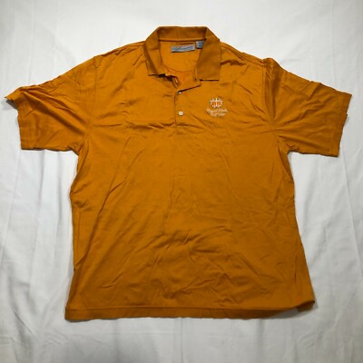 Greg Norman Polo Shirt Herren M Orange Baumwollmix Royal Links Golfclub