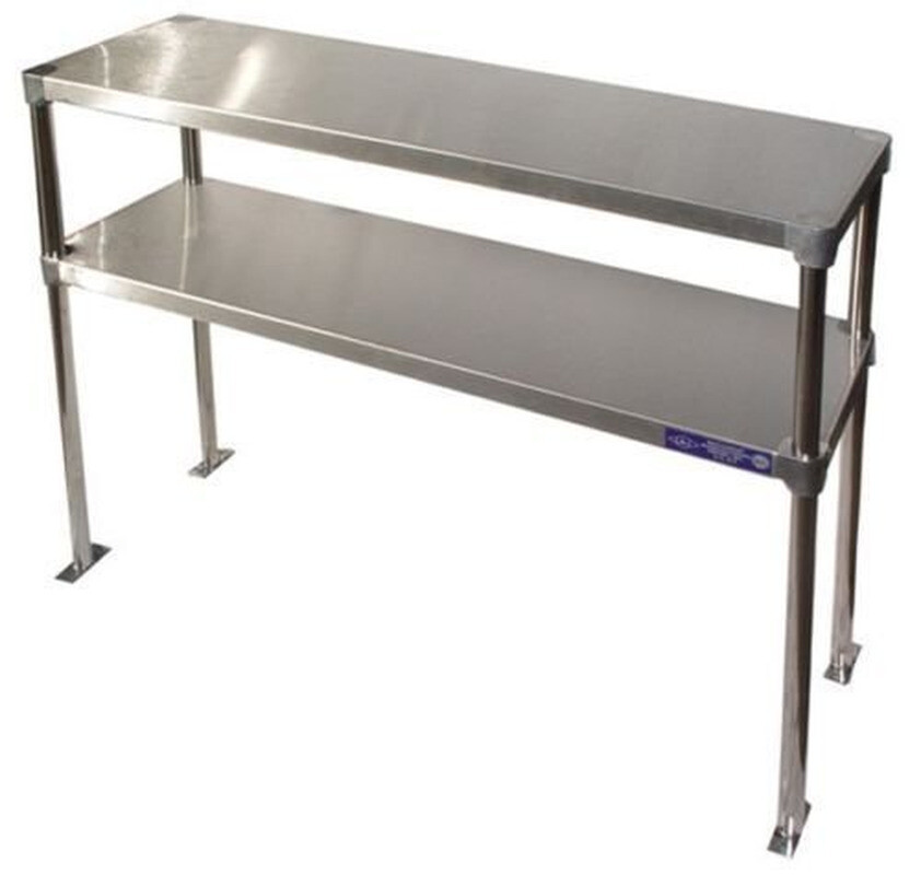Adjustable Double Overshelf 12 X 36 - Stainless Steel for Work Table