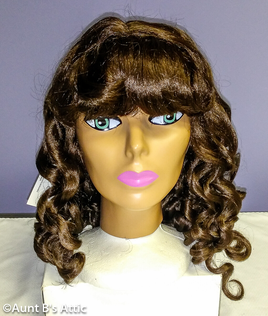 Southern Belle Wig Brown Ringlet Curl Synthetic Hair Costume Wig W