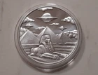 UFOs OVER THE PYRAMIDS – 1 TROY OZ PURE SILVER – 39MM - INTAGLIO