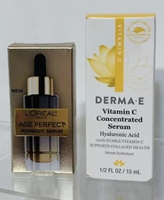 L'Oreal Paris Age Perfect Midnight Serum Mini Sample 3.8ml  & Derma.E Vitamin C
