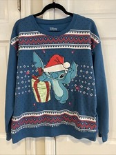 Disney Stitch Merry Stitchmas Ugly Christmas Sweater LIGHT UP Women XL
