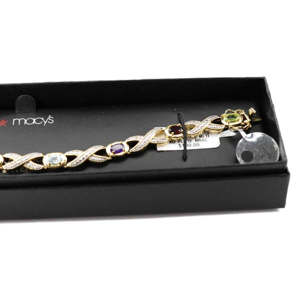 Brazalete plateado con detalles de diamantes nuevo con etiquetas $100 Foto 4 de 4