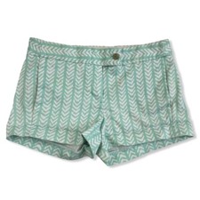 J. Crew Green Mint Green White Chevron Chino Shorts Sz 00 Stretch Pockets