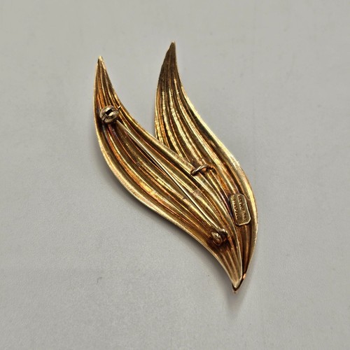 Tiffany & Co. 14K Gold Double Leaf Pin Made in Germany - Picture 3 of 4