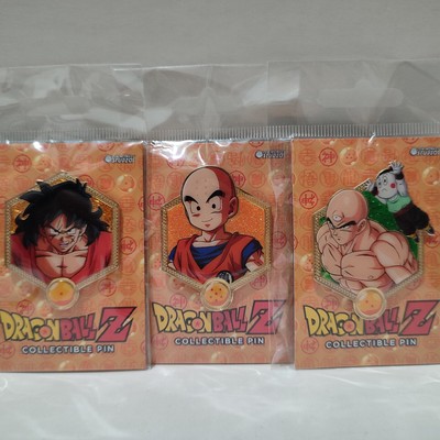 Dragon Ball Z Fighters Human Enamel Pins Set Krillin Chiaotzu Yamcha & Tien