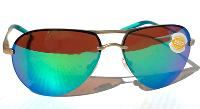 New COSTA HELO Champaign Aviator POLARIZED Green Mirror 580P