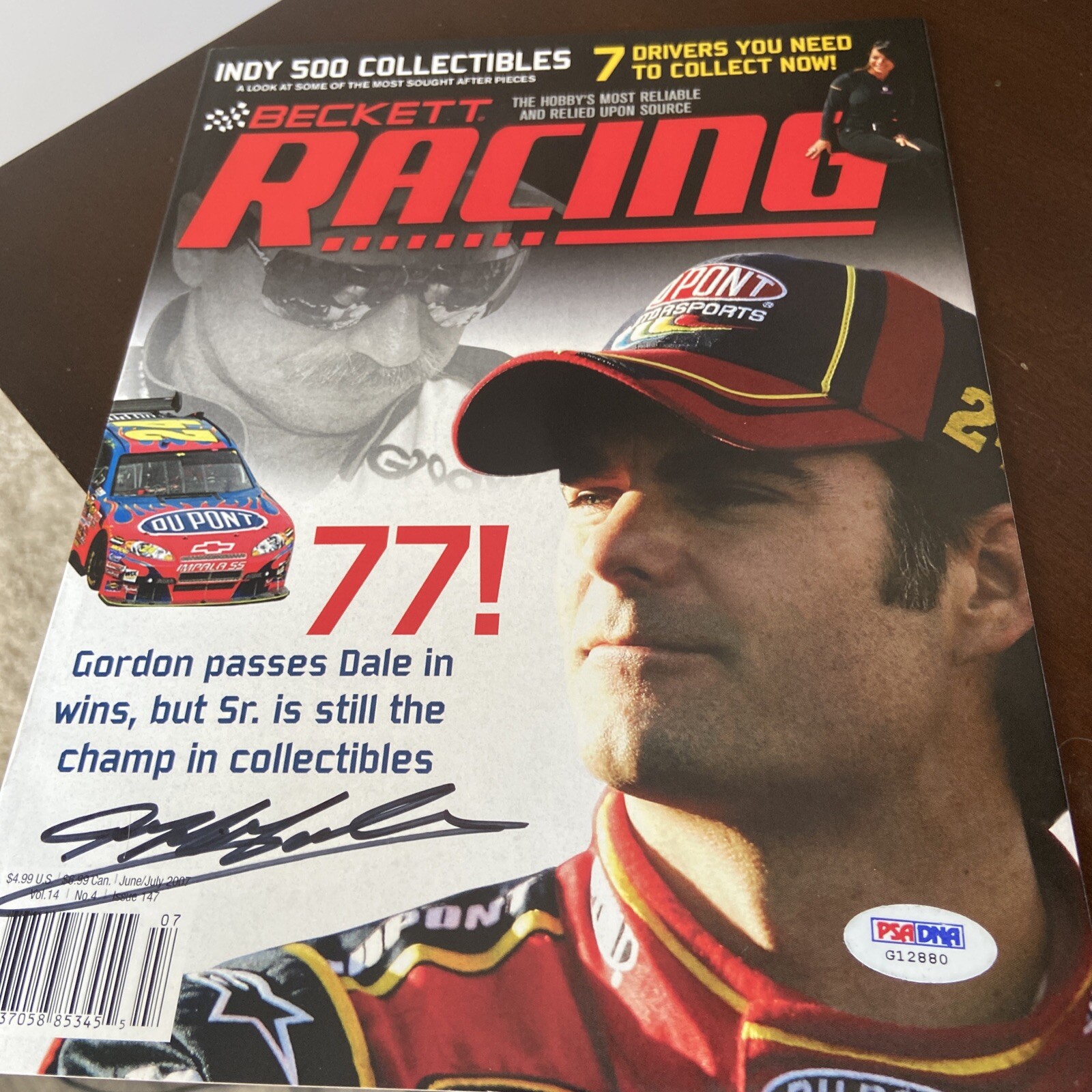Jeff Gordon Racing Autographed Beckett Monthly Magazine PSA/DNA COA