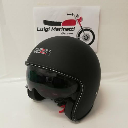 Casco jet d/jet CRUIZER ITALIA Nero Black Doppia Visiera Visierino sole - M  58 | eBay