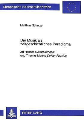 Die Musik Als Zeitgeschichtliches Parap (UK IMPORT) Book NEW