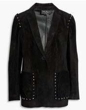 Authentic Salvatore Ferragamo Women's Leather And Suede Jacket, Size 42