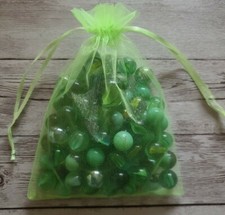 66 Assorted Green  Clear  Solid  Swirl  Glass Marbles 1 Large Shooter  18