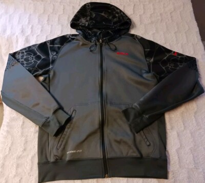 Nike LeBron Hoodie Mens Size Small Black/Gray Therma Fit Full Zip