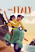 Poster Manifesto Locandina Pubblicità Vintage Vespa Piaggio Italia Arredo Uffici