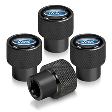 Ford Logo In Black On Black Aluminum Tire Valve Stem Caps Ford Logo In Black On Black Aluminum Tire Valve Stem Caps