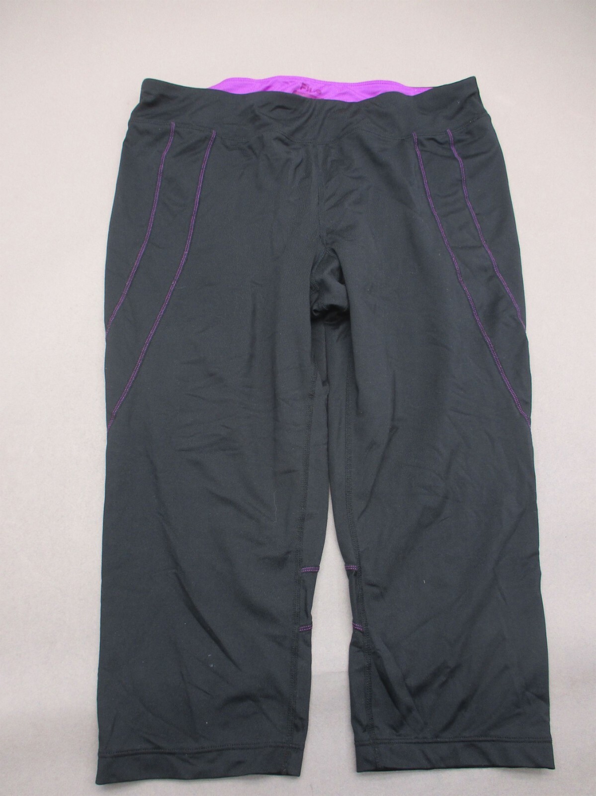 Leggings donna FILA taglia M neri vita alta elasticizzati pull on sportivi cropped 788