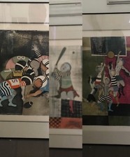 G. Rodo Boulanger - THREE SPORTS LITHOGRAPHS- BASKETBALL, BASEBALL, AND FOOTBALL