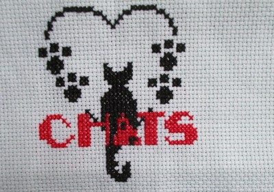 Ouvrage Brode Canevas Point De Croix Coeur De Chat Ebay Ouvrage Brode Canevas Point De Croix Coeur De Chat Ebay